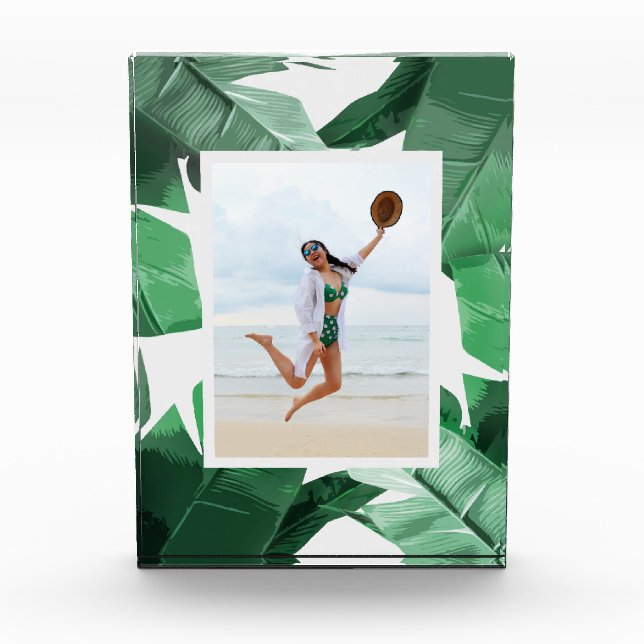 Tropischer Blätter-Foto-Block-Rahmen Fotoblock (Vorderseite)