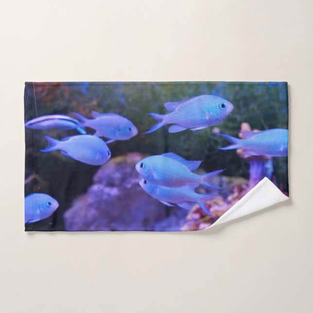 Tropischer Blauer Fisch Handtuch (Handtuch)