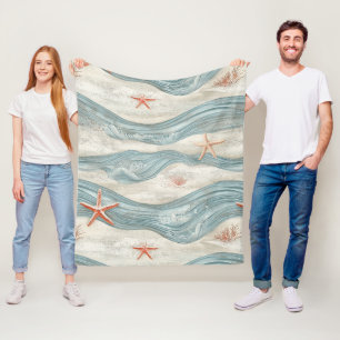 Tropischer blauer Meer Korallen Seestern Küste Fleecedecke
