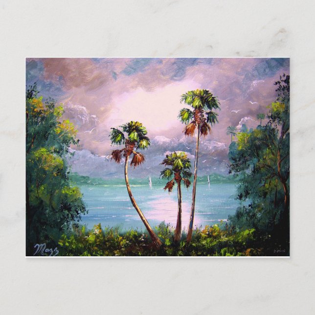 Tropischer Blick auf den See Postkarte (Vorderseite)
