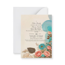 Tropischer Blues & Grüntöne Öko Beach Save the Dat