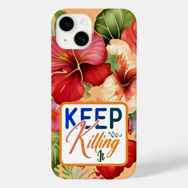 Tropischer Blumen Behalt Killing It iPhone / iPad  Case-Mate iPhone 14 Hülle (Rückseite)