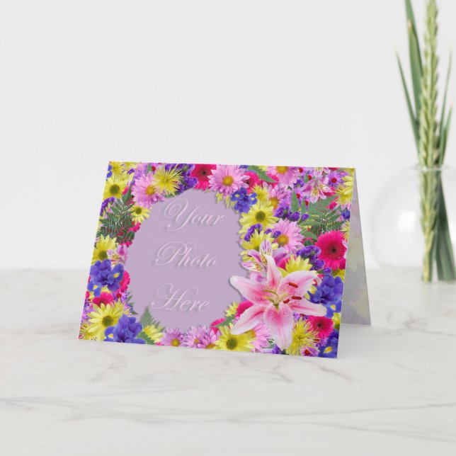 Tropischer Blumen-Bilderrahmen-Gruß Karte (Vorderseite)