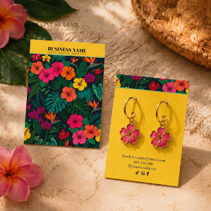 Tropischer Blumen-Schmuck   Eleganter gelber Hinte Visitenkarte