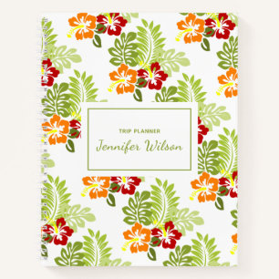 Tropischer Blumenblätter-Muster-Reiseplaner Notizbuch