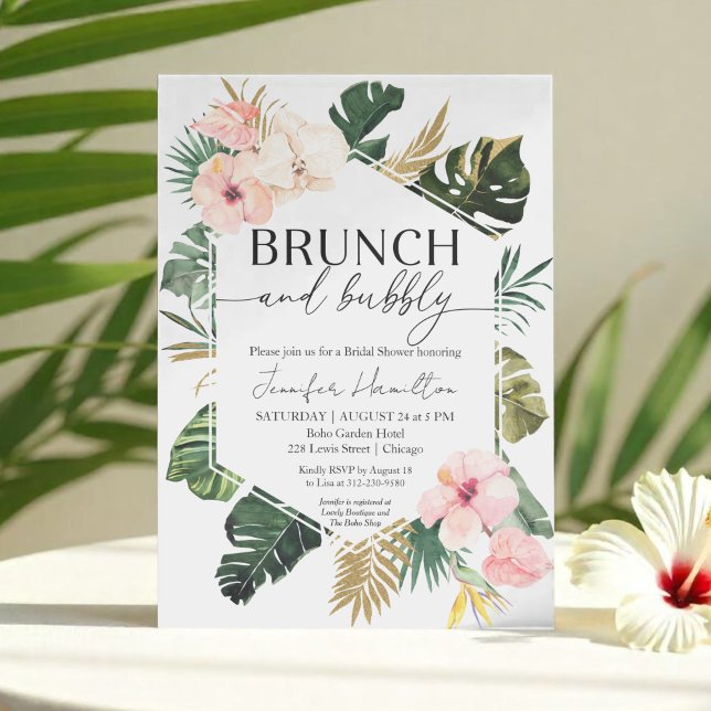 Tropischer Blumenbrunch und Brautparty Einladung (Von Creator hochgeladen)