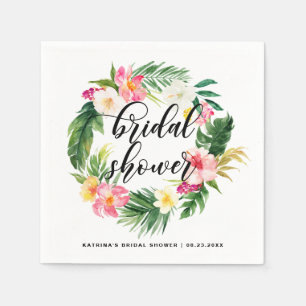 Tropischer Blumenkranz Sommerliche Hochzeitsdusche Serviette