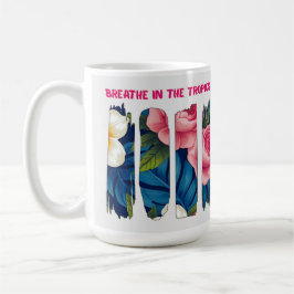 Tropischer Blumenpinsel-Effekt Kaffeetasse