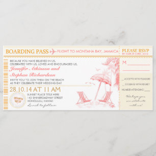Tropischer Boarding Pass - Hochzeitseinladung & UA Einladung