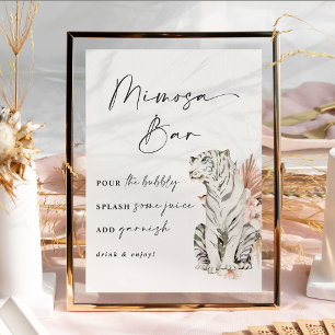 Tropischer Boho-Tiger Mimosa Bar Fotodruck