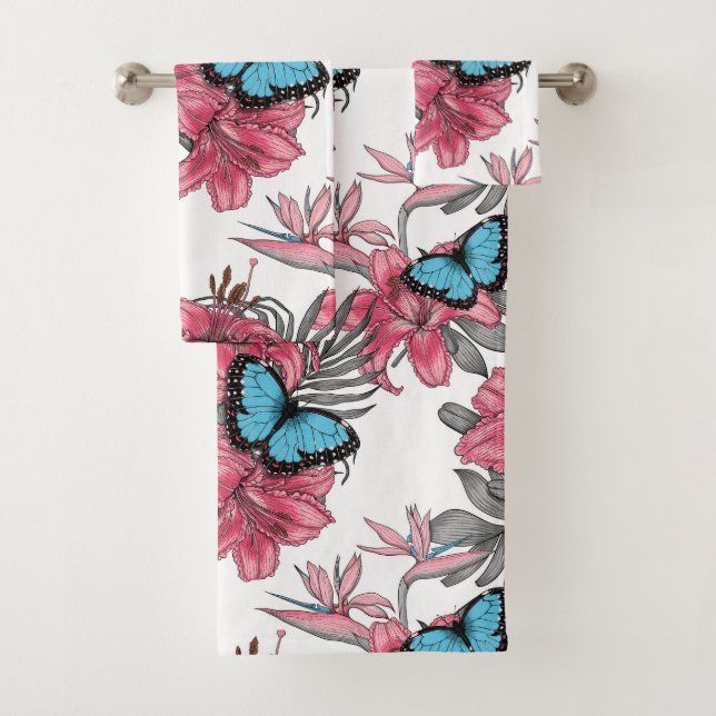 Tropischer Bouquet Badhandtuch Set (Insitu)