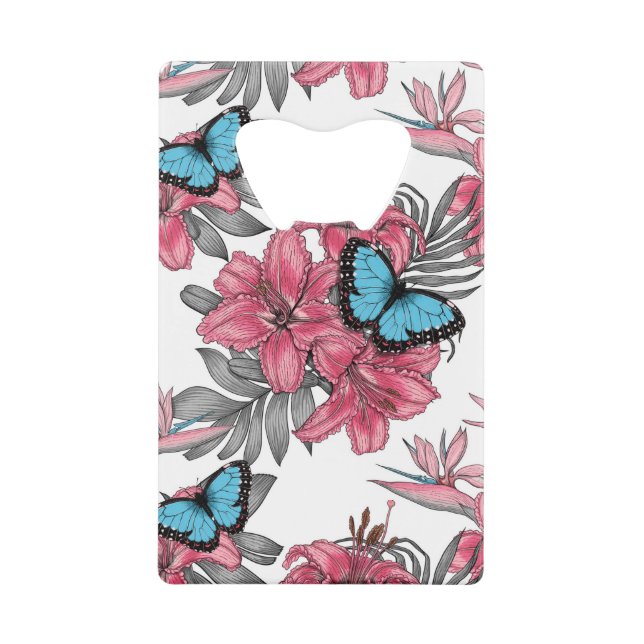 Tropischer Bouquet Geldbeutel Flaschenöffner (Vorderseite)