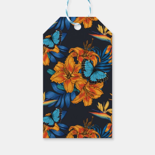Tropischer Bouquet Geschenkanhänger (Vorderseite)