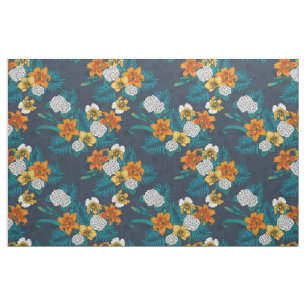 Tropischer Bouquet in Blau Stoff