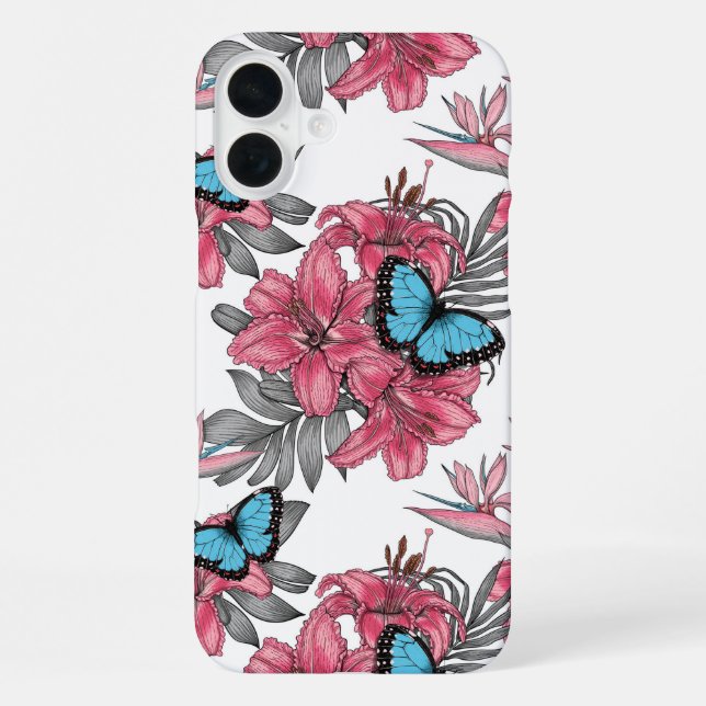 Tropischer Bouquet iPhone 16 Plus Hülle (Rückseite)