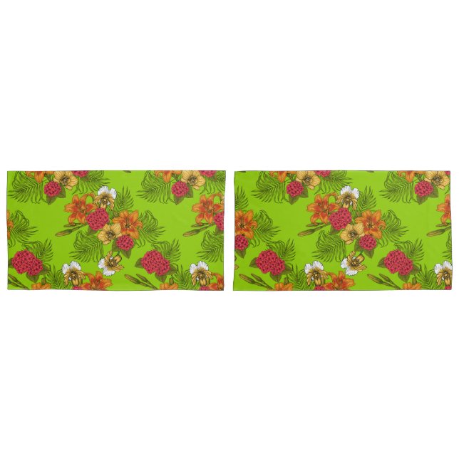 Tropischer Bouquet Kissenbezug (Vorderseite-Set)