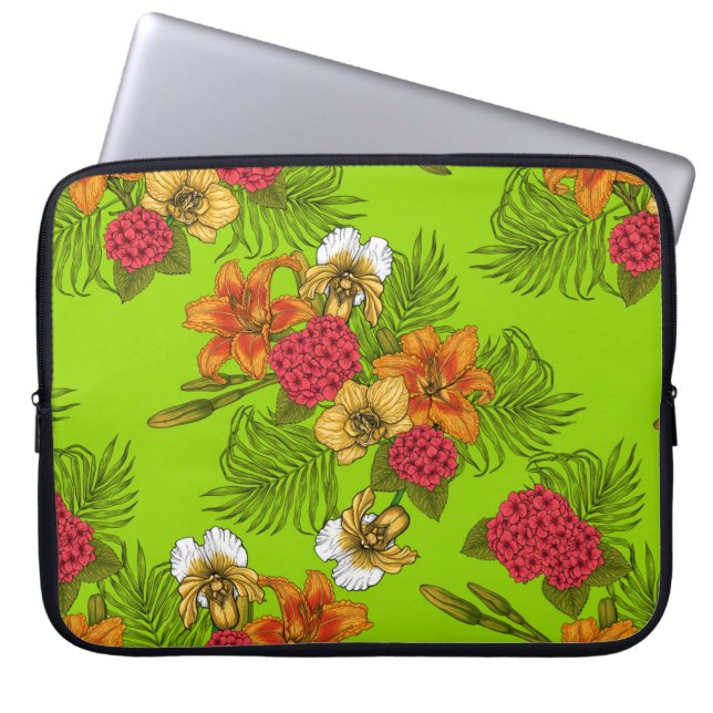 Tropischer Bouquet Laptopschutzhülle (Vorderseite)