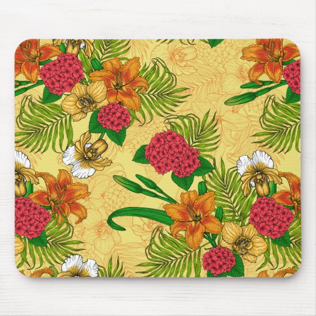 Tropischer Bouquet Mousepad (Vorne)