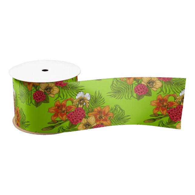 Tropischer Bouquet Satinband (Spule)