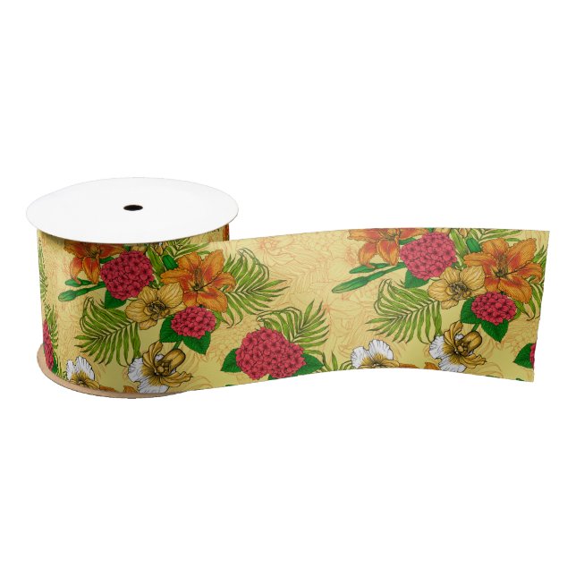 Tropischer Bouquet Satinband (Spule)