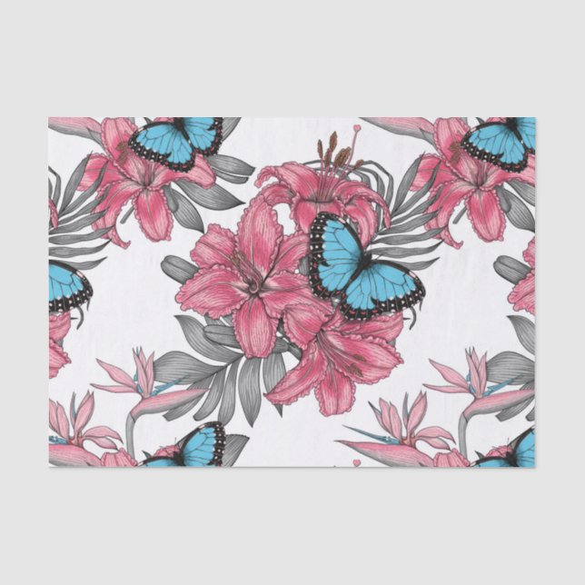 Tropischer Bouquet Seidenpapier (Vorderseite)