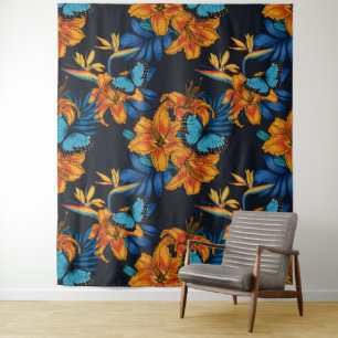Tropischer Bouquet Wandteppich