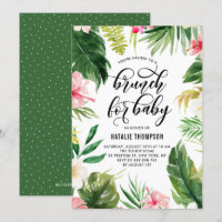 Tropischer Brunch mit floralen Rahmen für Baby