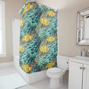 Tropischer Clownfish Fisch Beach Showvorhang Duschvorhang