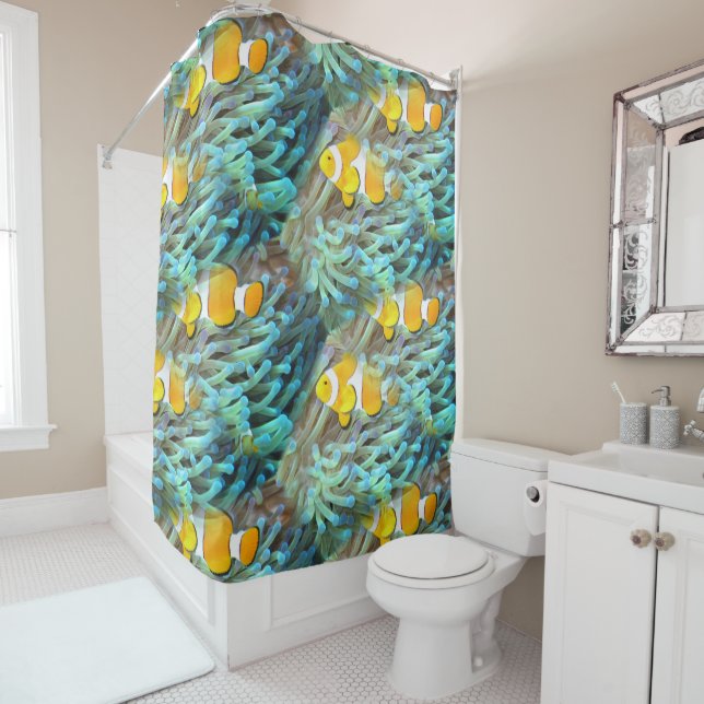 Tropischer Clownfish Fisch Beach Showvorhang Duschvorhang (Beispiel)