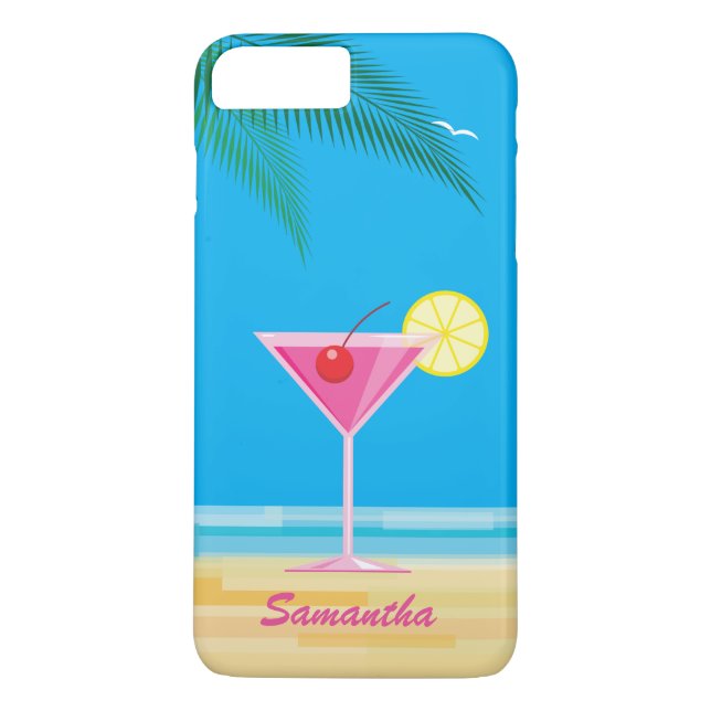 Tropischer Cocktail & Beach iPhone 7 Plus Fall Case-Mate iPhone Hülle (Rückseite)