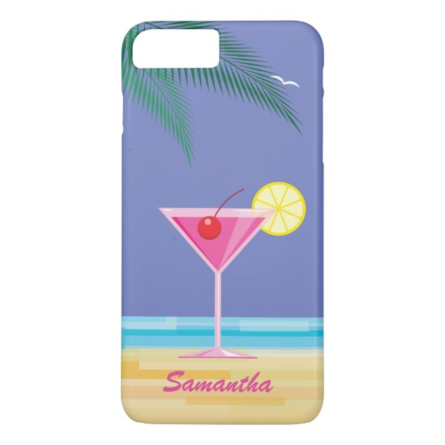 Tropischer Cocktail & Beach iPhone 7 Plus lila Case-Mate iPhone Hülle (Rückseite)