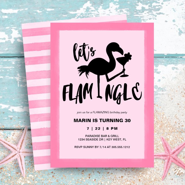 Tropischer Cocktail Flamingo Flamingle Geburtstag Einladung (Von Creator hochgeladen)