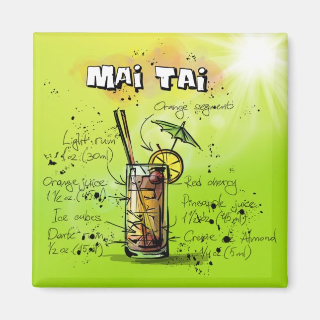 Tropischer Cocktail Magnet (Vorne)