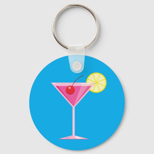 Tropischer Cocktail-Schlüsselanhänger Schlüsselanhänger (Vorderseite)