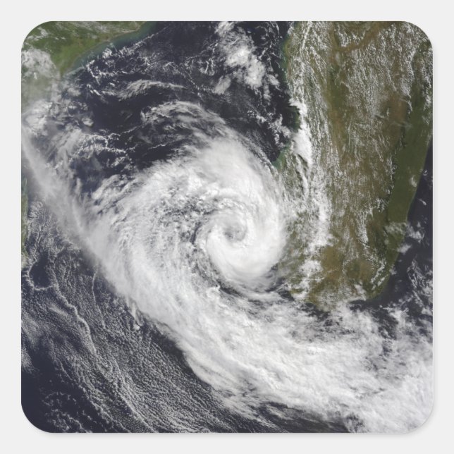 Tropischer Cyclone Izilda Quadratischer Aufkleber (Vorderseite)