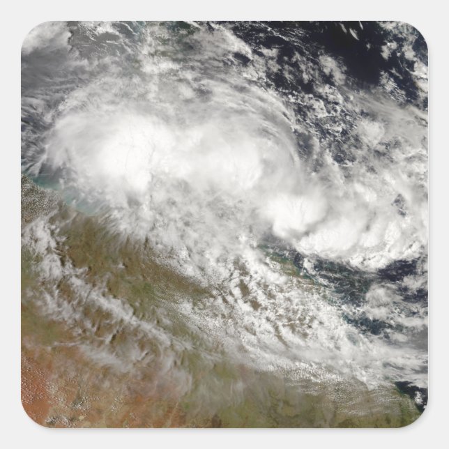 Tropischer Cyclone Olga über Nordostasien Quadratischer Aufkleber (Vorderseite)
