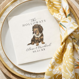 Tropischer Dachshund Hawaiianische Hochzeit Serviette