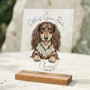 Tropischer Dachshund Hochzeitsgetränke Gehen Auf M Acrylschild