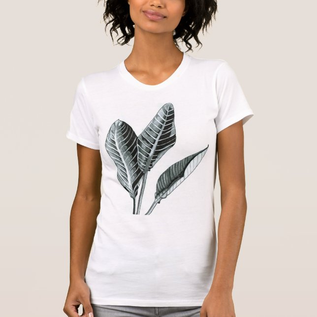 Tropischer das Blätter-T - Shirt der Frauen (Vorderseite)