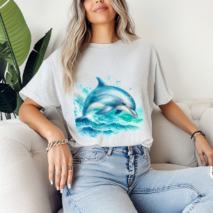 Tropischer Delfin unter dem Meer Ozean Surfer Stra T-Shirt