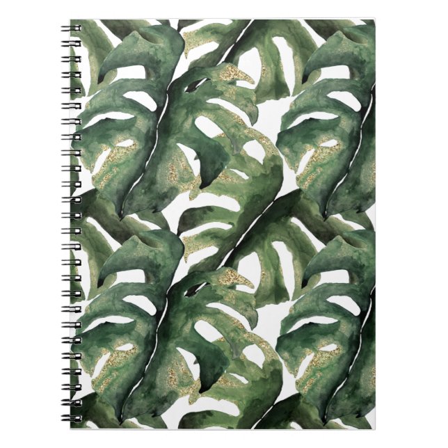 Tropischer Druck in Aquarellfarben Notizblock (Vorderseite)