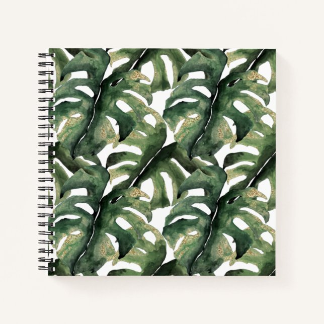 Tropischer Druck in Aquarellfarben Notizbuch (Vorderseite)