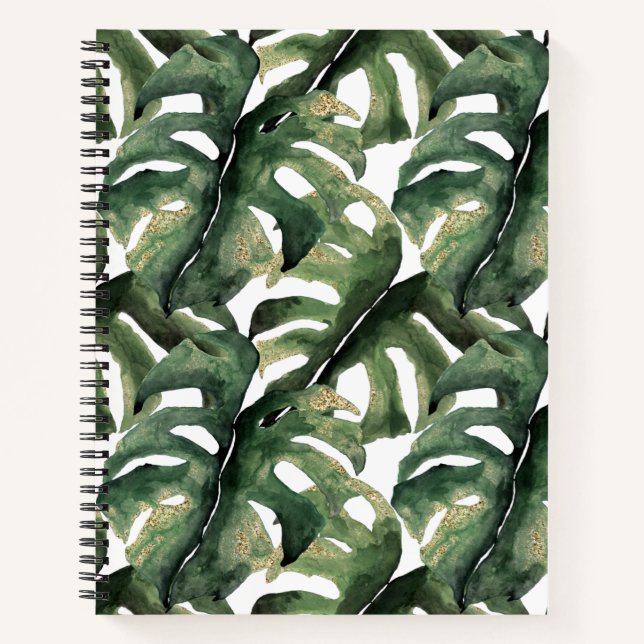Tropischer Druck in Aquarellfarben Notizbuch (Vorderseite)