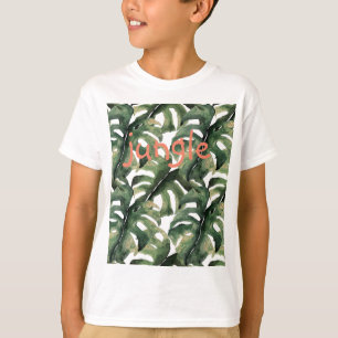 Tropischer Druck in Aquarellfarben T-Shirt