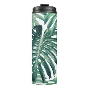 Tropischer Dschungel Blätter floraler Hintergrund Thermosbecher