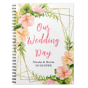 Tropischer Dschungel-Blumen-Hochzeitsplaner Notizblock