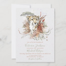 Tropischer Dschungel Cheetah Hochzeit Einladungen