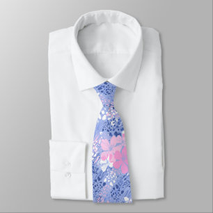 Tropischer Dschungel Hibiskus Tierprint -Immergrün Krawatte