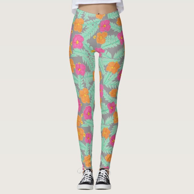Tropischer Dschungel Leggings (Vorderseite)