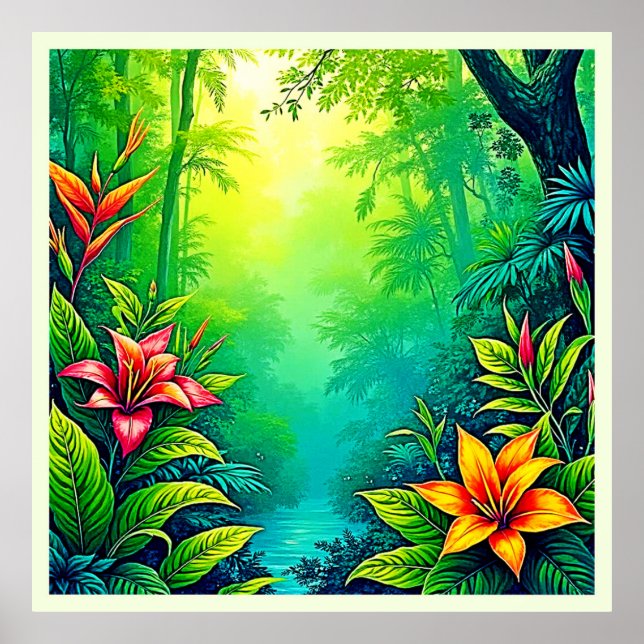 Tropischer Dschungel - Oasis Design Poster (Vorne)